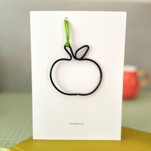 Load image into Gallery viewer, Teacher Thank you card with Wire Apple Keepsake
