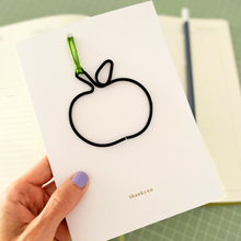 Load image into Gallery viewer, Teacher Thank you card with Wire Apple Keepsake
