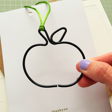 Load image into Gallery viewer, Teacher Thank you card with Wire Apple Keepsake
