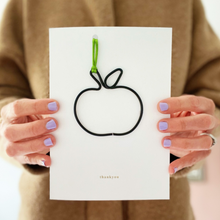 Load image into Gallery viewer, Teacher Thank you card with Wire Apple Keepsake
