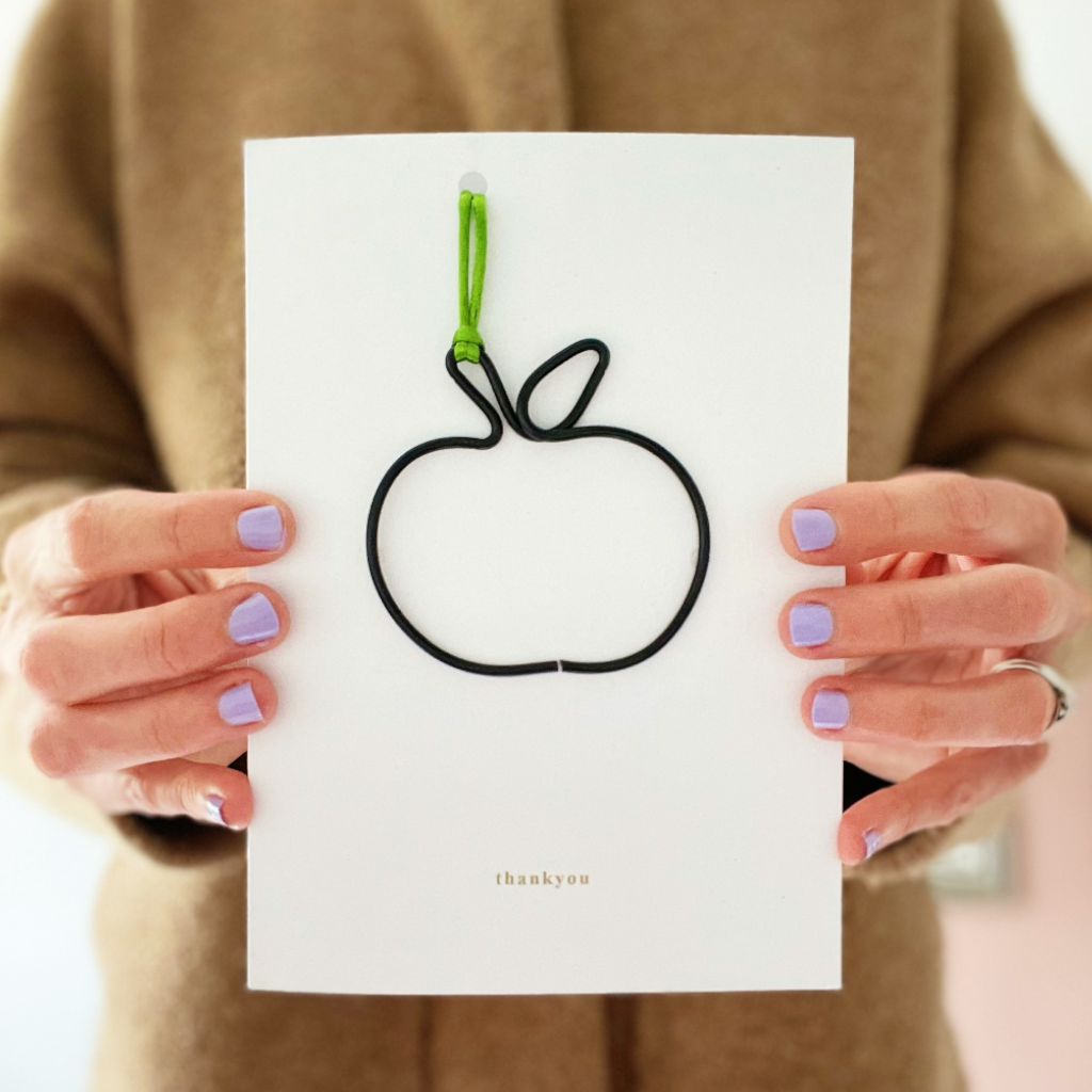 Teacher Thank you card with Wire Apple Keepsake